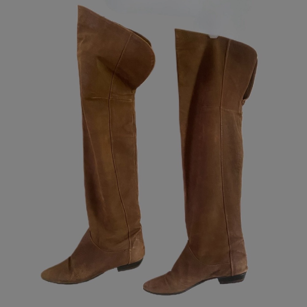 VINTAGE Brown Over-the-Knee Leather Boots